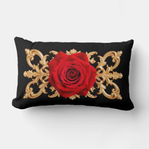 Coussin Rectangle Cadre Orné Élégant en Or