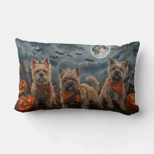 Coussin Rectangle Cairn Terrier Halloween Ensorcelant