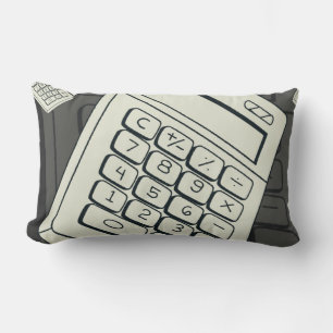 Coussin Rectangle Calculatrice minimaliste et illustration de motif 