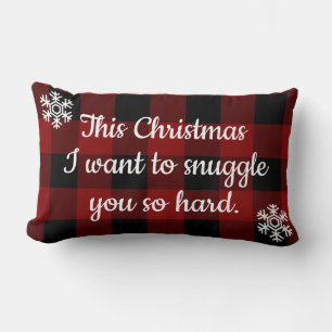 Coussin Rectangle Câlins de Noël rustique Buffalo Plaid Xmas
