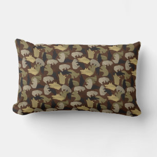 Coussin Rectangle Camouflage animal Silhouette Brown