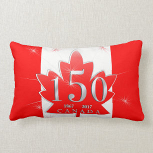 Coussin Rectangle Canada 150 Fête de l'anniversaire Feuille d'érable