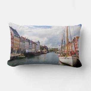Coussin Rectangle Canal avec bateaux   Copenhague