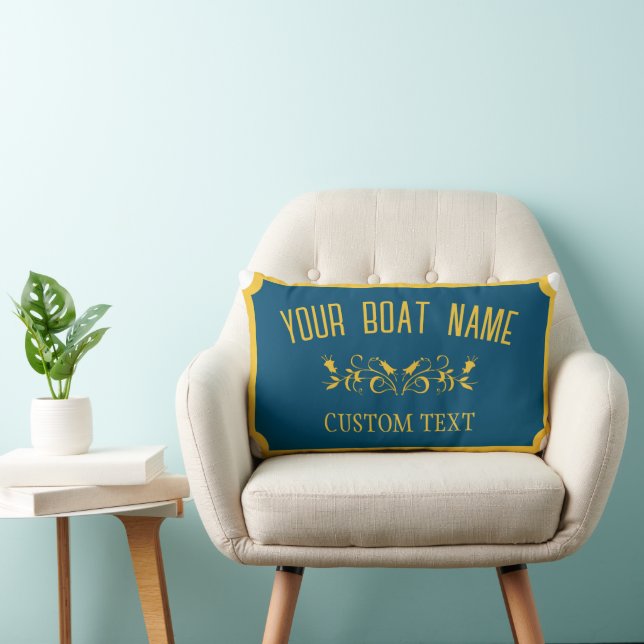 Coussin Rectangle Canal Boat traditionnel Custom Boat Nom du bateau  (Chaise)
