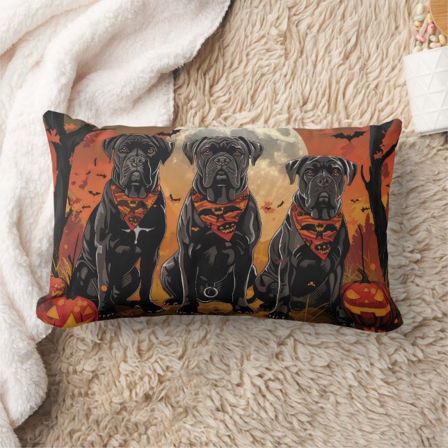 Coussin Rectangle Cane Corso Halloween Effrayant (Couverture)