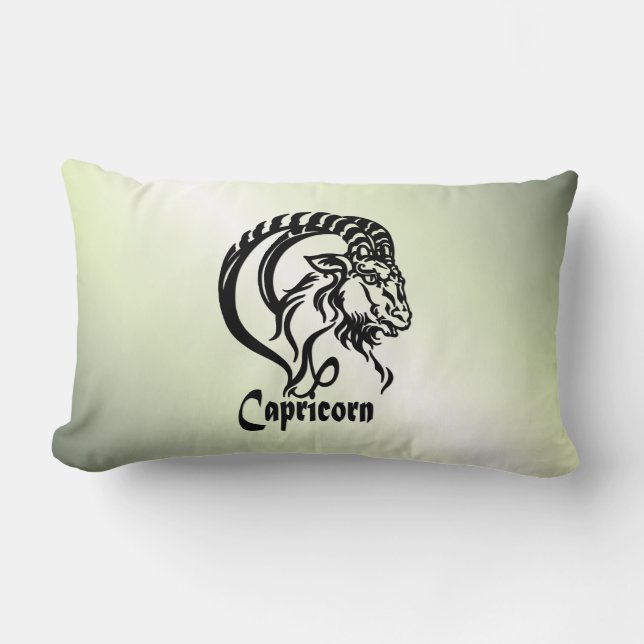 Coussin Rectangle Capricorne Chèvre de mer Zodiac vert (Recto)