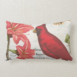 Coussin Rectangle cardinal français vintage moderne d'hiver