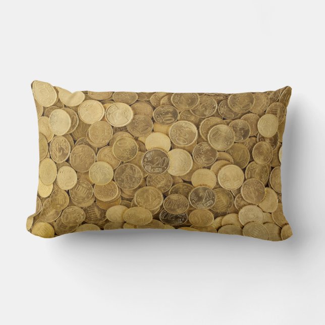 Coussin Rectangle Carnet De Pièces Arrondies Or (Recto)