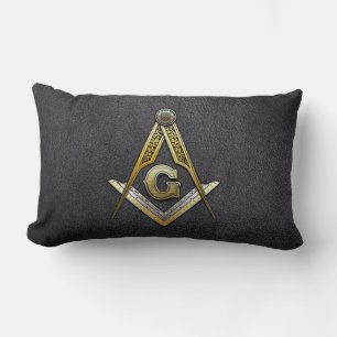 Coussin Rectangle Carré maçonnique et compas