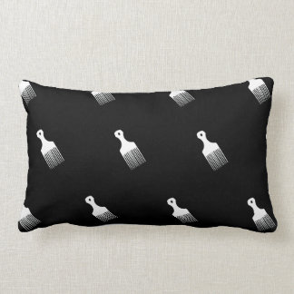Coussin Rectangle Carreau Afro noir et blanc de peigne