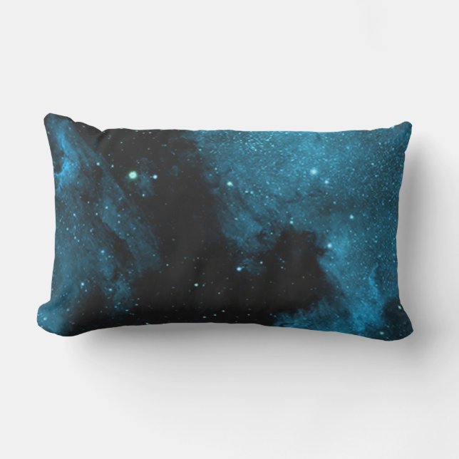 Coussin Rectangle Carreau bleu de galaxie de l'espace (Recto)