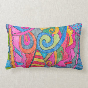 Coussin Rectangle Carreau coloré de conception d'amusement