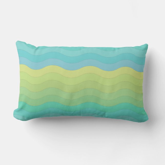 Coussin Rectangle Carreau côtier de vagues (Recto)