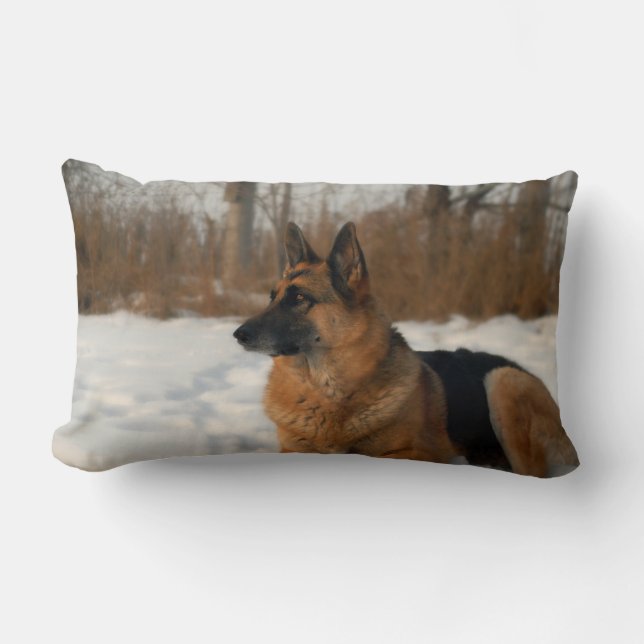 Coussin Rectangle Carreau de berger allemand (Recto)