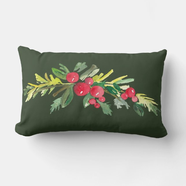 Coussin Rectangle Carreau de butin de houx (Recto)
