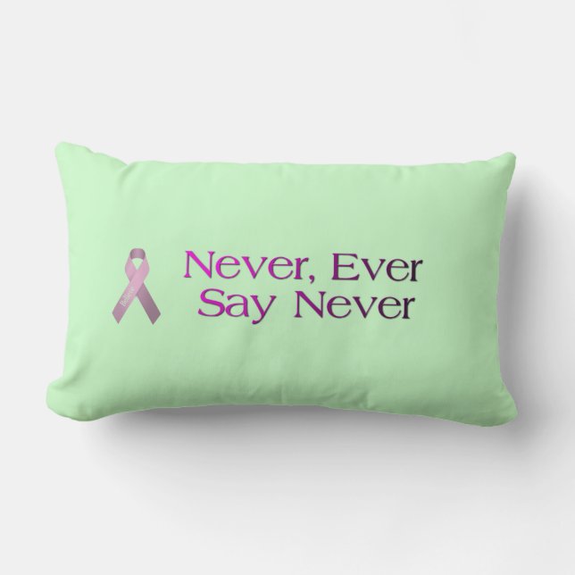 Coussin Rectangle Carreau de citation de cancer du sein (Recto)