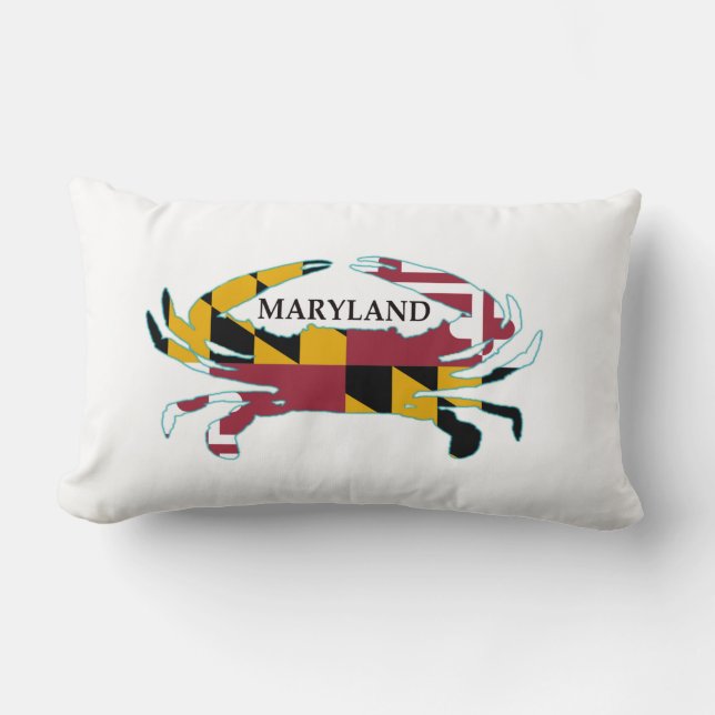 Coussin Rectangle Carreau de crabe de drapeau du Maryland (Recto)