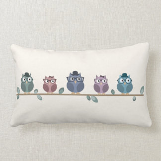 Coussin Rectangle Carreau de hiboux de hippie