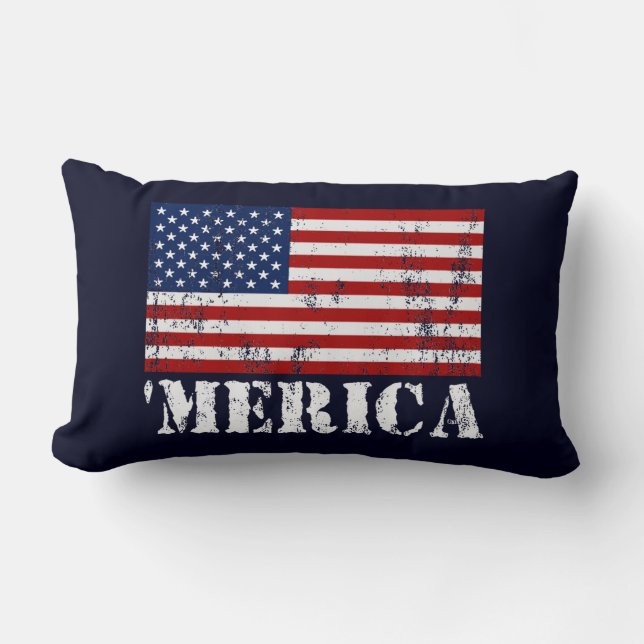 Coussin Rectangle Carreau de Lumbar de drapeau de MERICA États-Unis (Recto)
