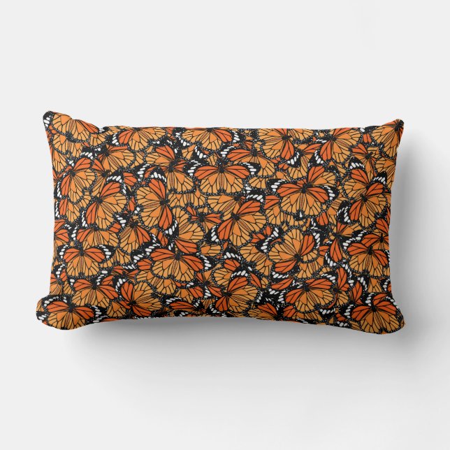Coussin Rectangle Carreau de Lumbar de papillons de monarque (Recto)