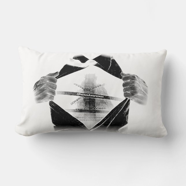 Coussin Rectangle Carreau de PectusAwareness (Recto)