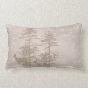 Coussin Rectangle Carreau élégant avec le paysage de cerfs communs