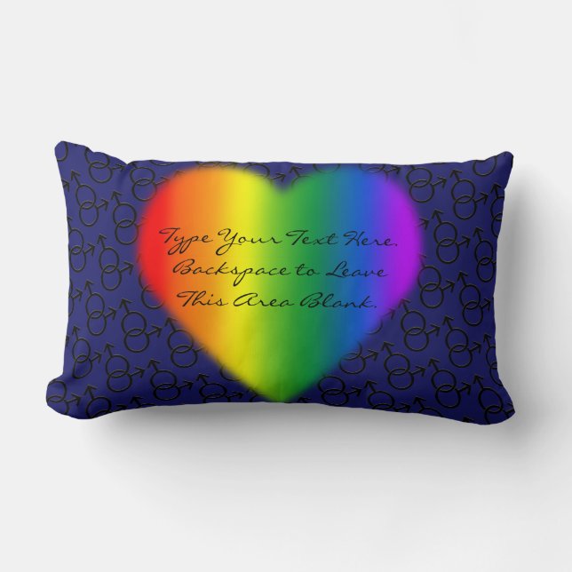 Coussin Rectangle Carreau fait sur commande d'amour d'arc-en-ciel de (Recto)
