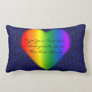 Coussin Rectangle Carreau fait sur commande d'amour d'arc-en-ciel de