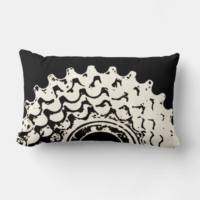 Coussin Rectangle Carreau grunge de dent de bicyclette (Recto)