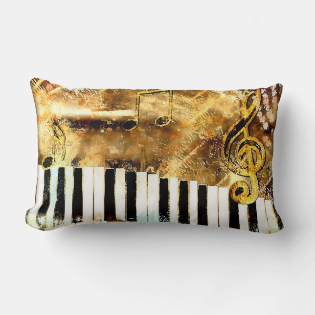 Coussin Rectangle Carreau grunge musical (Recto)