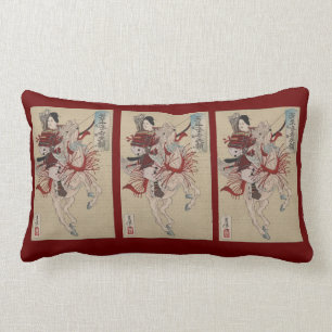 Coussin Rectangle Carreau japonais de rouge de guerrier
