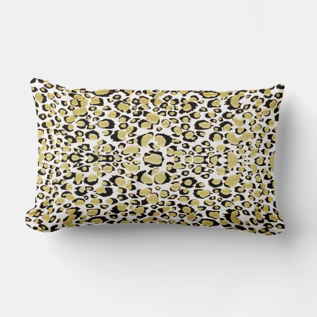 Coussin Rectangle Carreau métallique de poster de animal de léopard (Recto)