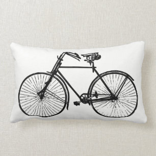 Coussin Rectangle carreau noir de blanc de bicyclette de vélo