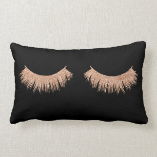 Coussin Rectangle Carreau noir élégant moderne de maquillage de cils