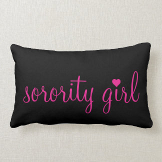 Coussin Rectangle Carreau rose et noir de fille de sororité