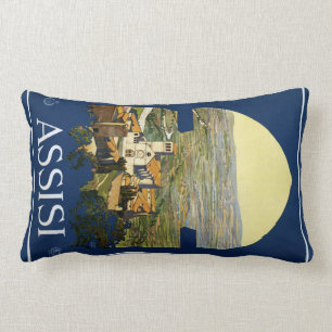 Coussin Rectangle Carreau vintage de voyage d'Assisi Italie