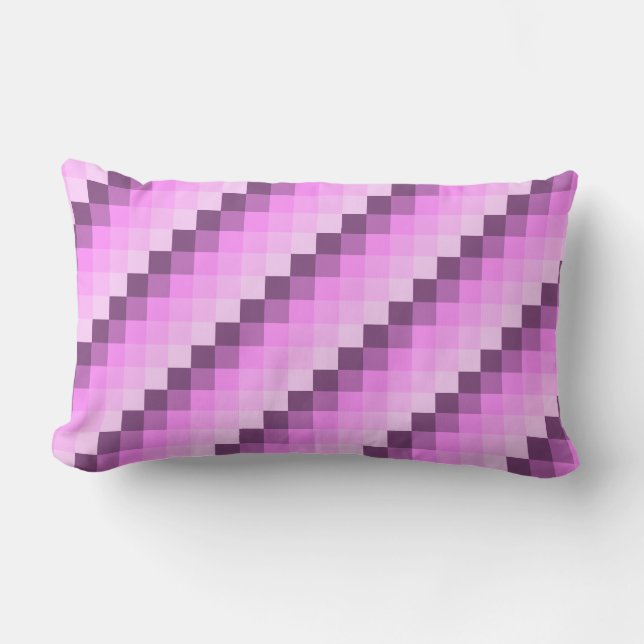 Coussin Rectangle Carrés rose et violet (Recto)