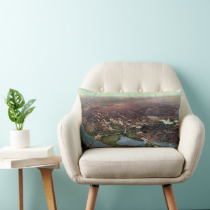 Coussin Rectangle Carte ancienne de Washington DC et de la rivière P