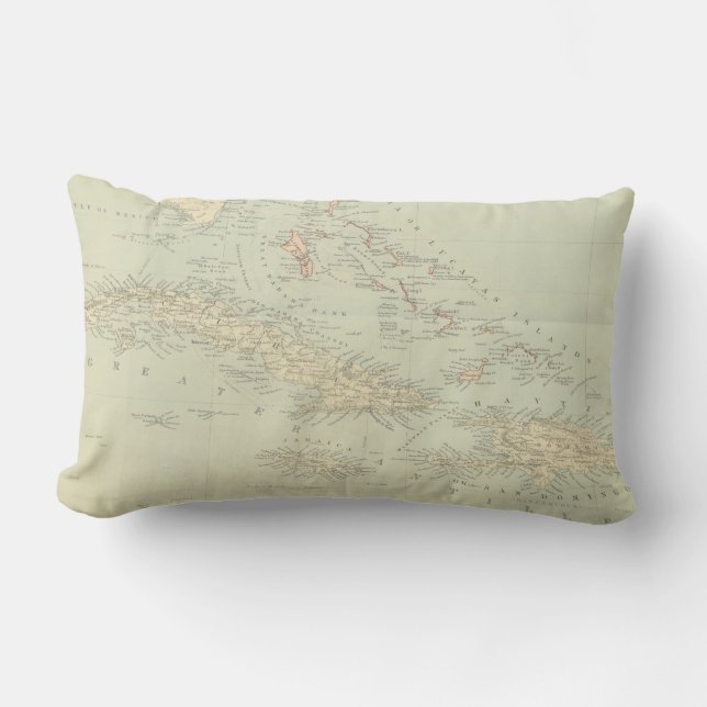 Coussin Rectangle Carte antique des îles de Bahama (Recto)