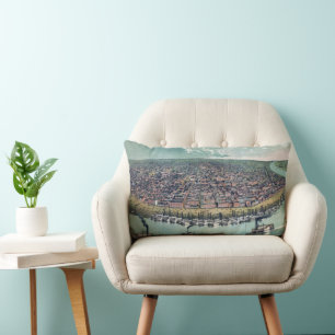 Coussin Rectangle Carte antique Saint Louis Missouri Mississippi