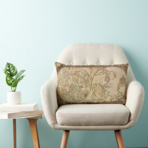 Coussin Rectangle Carte céleste du planisphère vintage par Joseph Mo