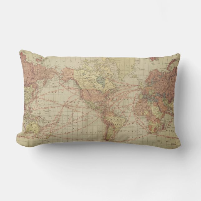 Coussin Rectangle Carte du monde (Recto)
