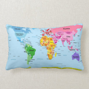 Coussin Rectangle Carte du monde