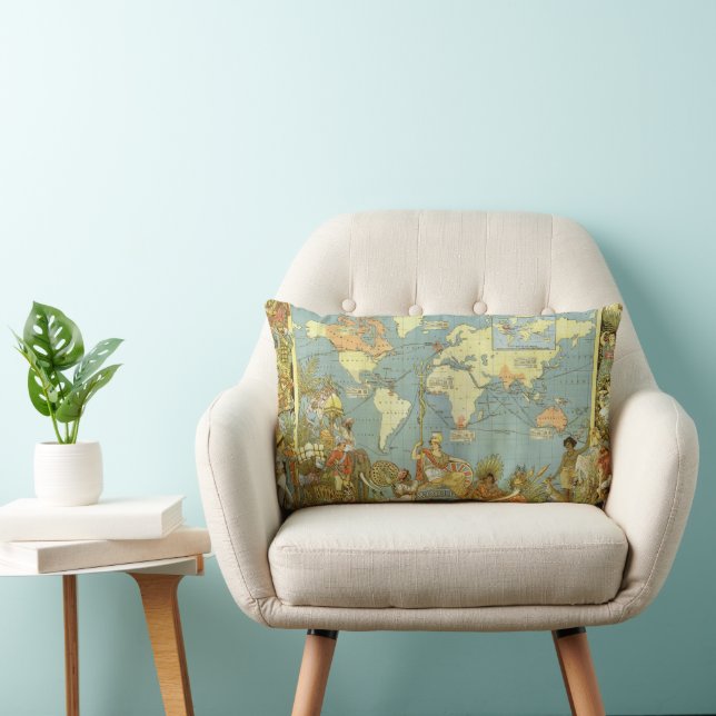 Coussin Rectangle Carte du monde antique de l'Empire britannique, 18 (Chaise)