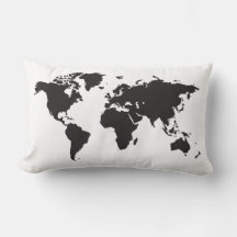 Carte du monde noir et blanc