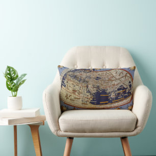 Coussin Rectangle Carte du monde ptolémaïque antique, Johannes d'Arn