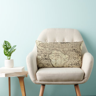 Coussin Rectangle Carte du monde Serpents de la mer d'Amérique du Su