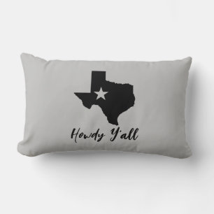 Coussin Rectangle Carte du Texas Lone Star State Howdy Y'all