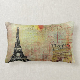 Coussin Rectangle Carte lombaire Postale d'oreiller de thème vintage