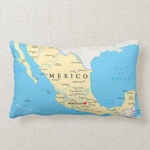 Coussin Rectangle Carte politique du Mexique